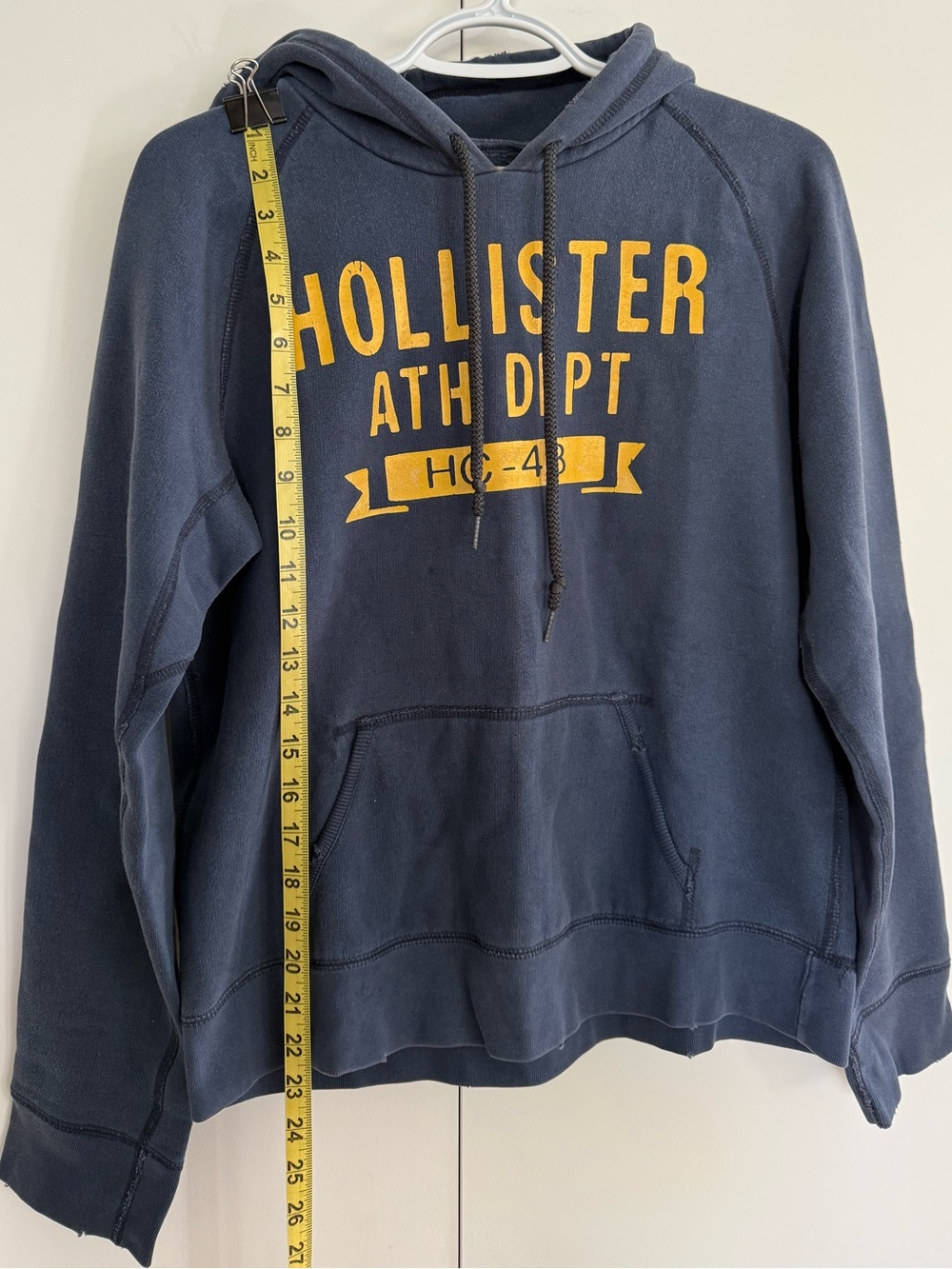 Vintage Navy Blue Pullover Hoodie: Hollister - Picture 2 of 5